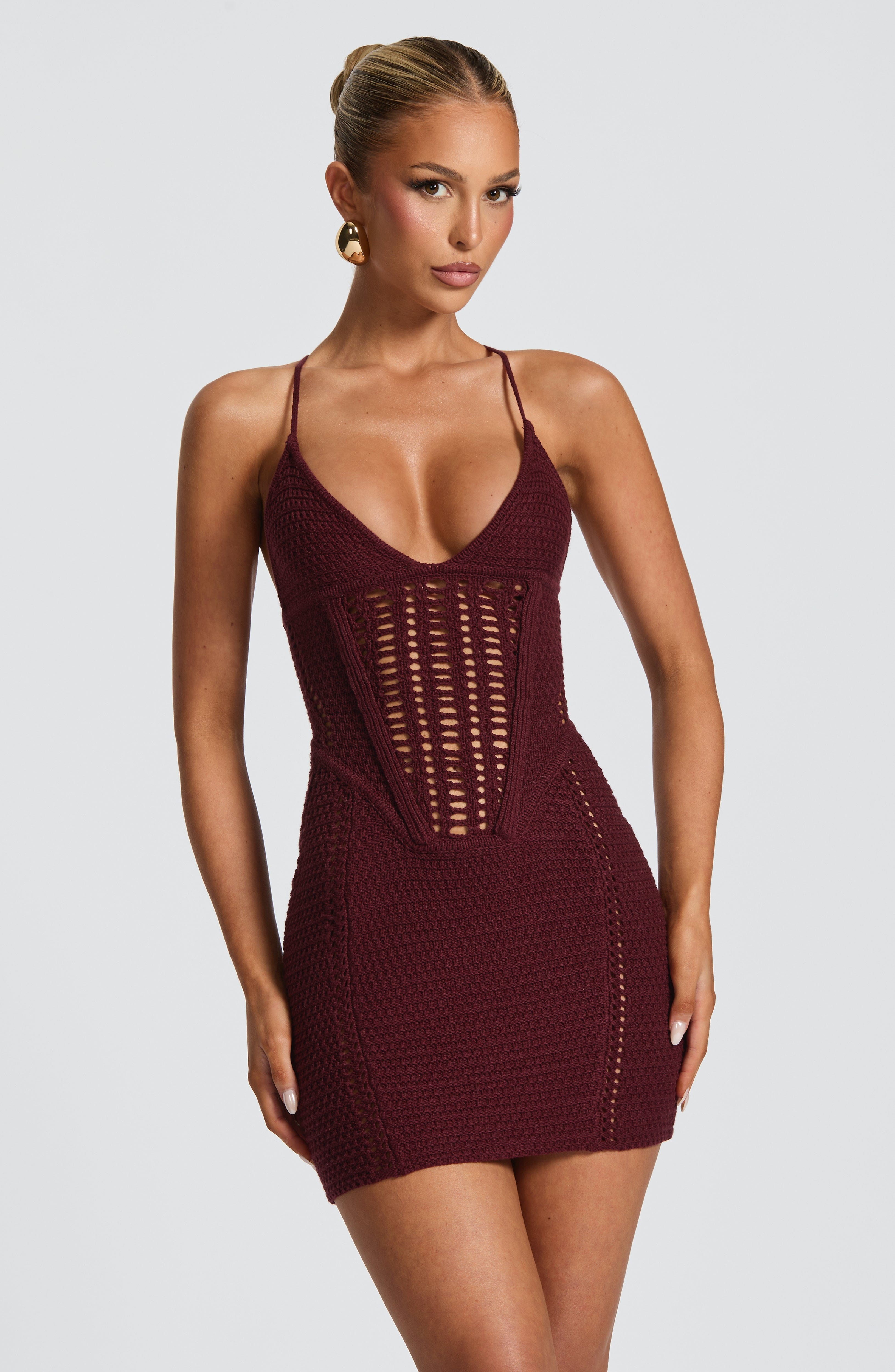 minilena Xanthe Mini Dress Cherry Lacquer