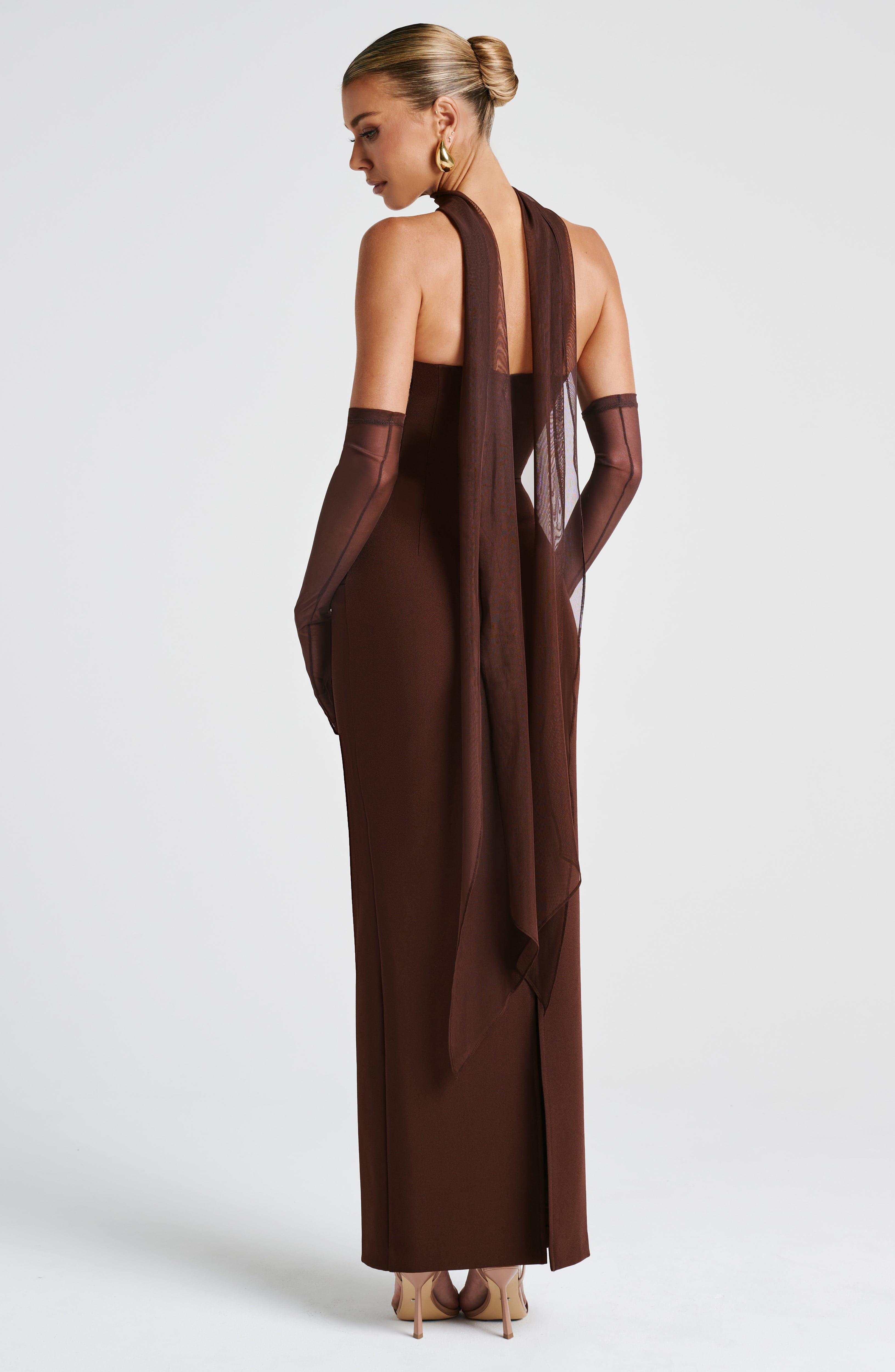 minilena Yulia Maxi Dress Plum Brown